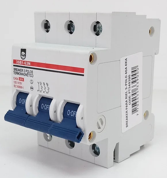 BREAKER PARA RIEL 3P 63A-4.5KA - 3SB1-63N (PT349392) CILES