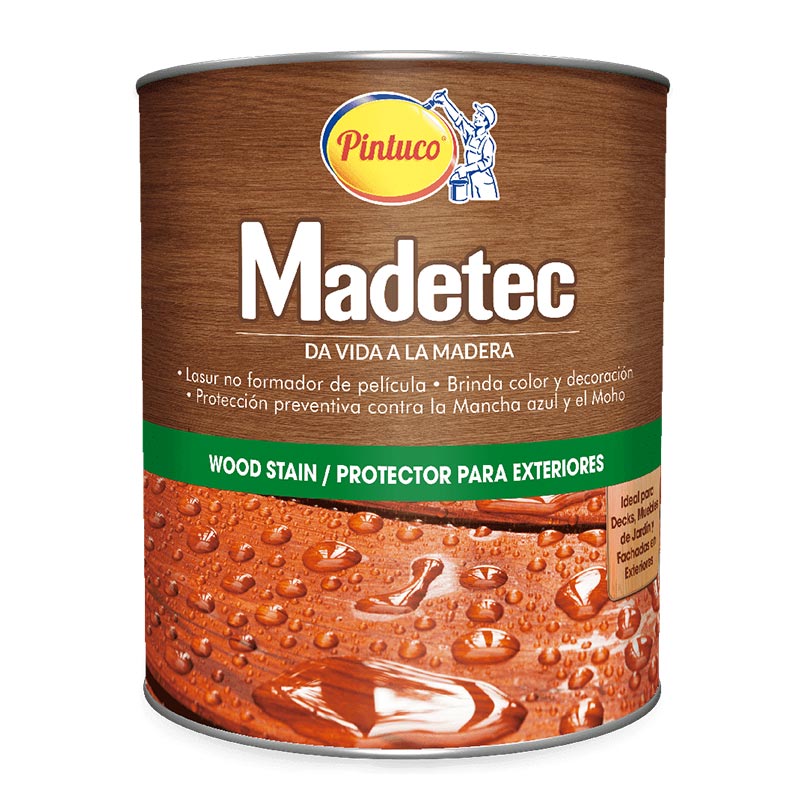 BASE SOLVENTE WOOD STAIN PARA EXTERIORES INCOLORO 28131 (1GL) MADETEC (10374701) PINTUCO