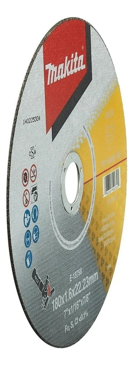 DISCO ABRAS-CORTE METAL INOX 7"X1,6MMX7-8" A60U (E-13758) MAKITA - Vista 2