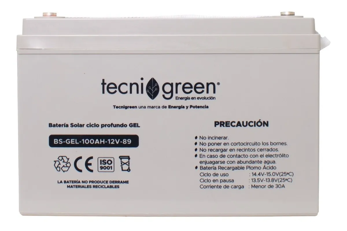 BATERIA 12V 100Ah GEL TECNIGREEN E&P