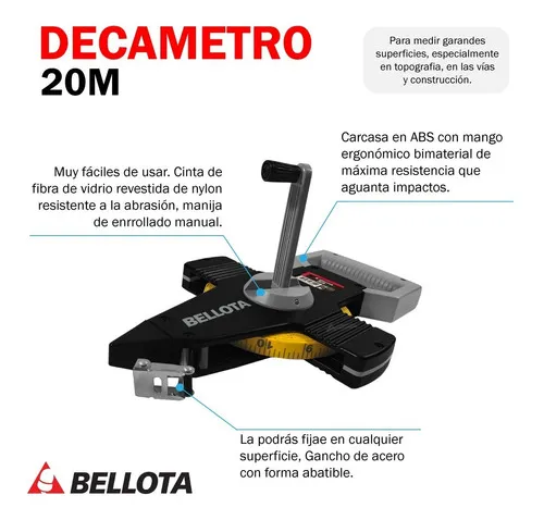 CINTA METRICA DE 20MT 50070-20 (313871) BELLOTA - Vista 5