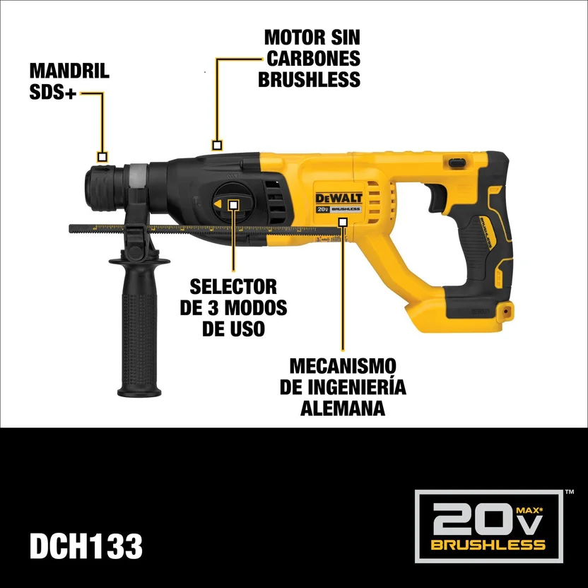 COMBO ROTOMARTILLO SDS PLUS 20V 24MM + ATORNILLADOR DE IMPACTO 1-4" 20V (DCK260D1P1T-B3) DEWALT - Vista 2