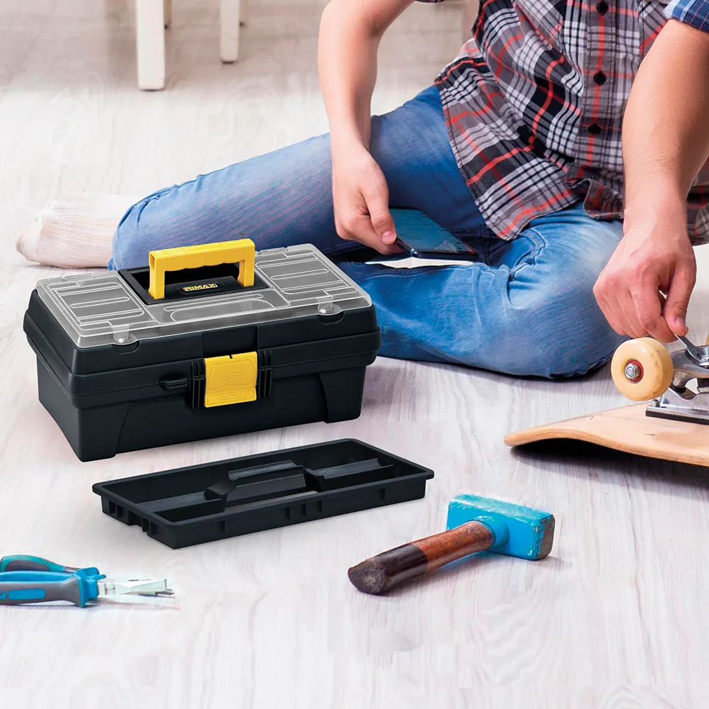 CAJA HERRAMIENTAS 14" TAPA ORGANIZADORA NEGRA RIMAX - Vista 2