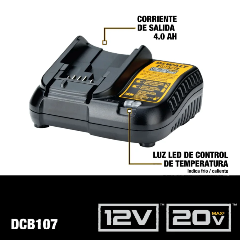 COMBO TALADRO PERCUTOR 1-2" + ATORNILLADOR DE IMPACTO 1-4" 20V (DCK276D2-B3) DEWALT - Vista 4