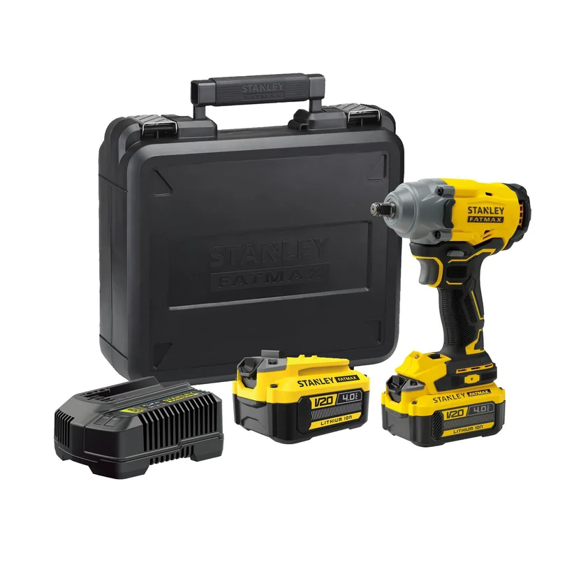 LLAVE DE IMPACTO 1-2" 20V 370NM 1900RPM 2BATERIAS 4.0AH CARGADOR (SBW920M2K-B3) STANLEY