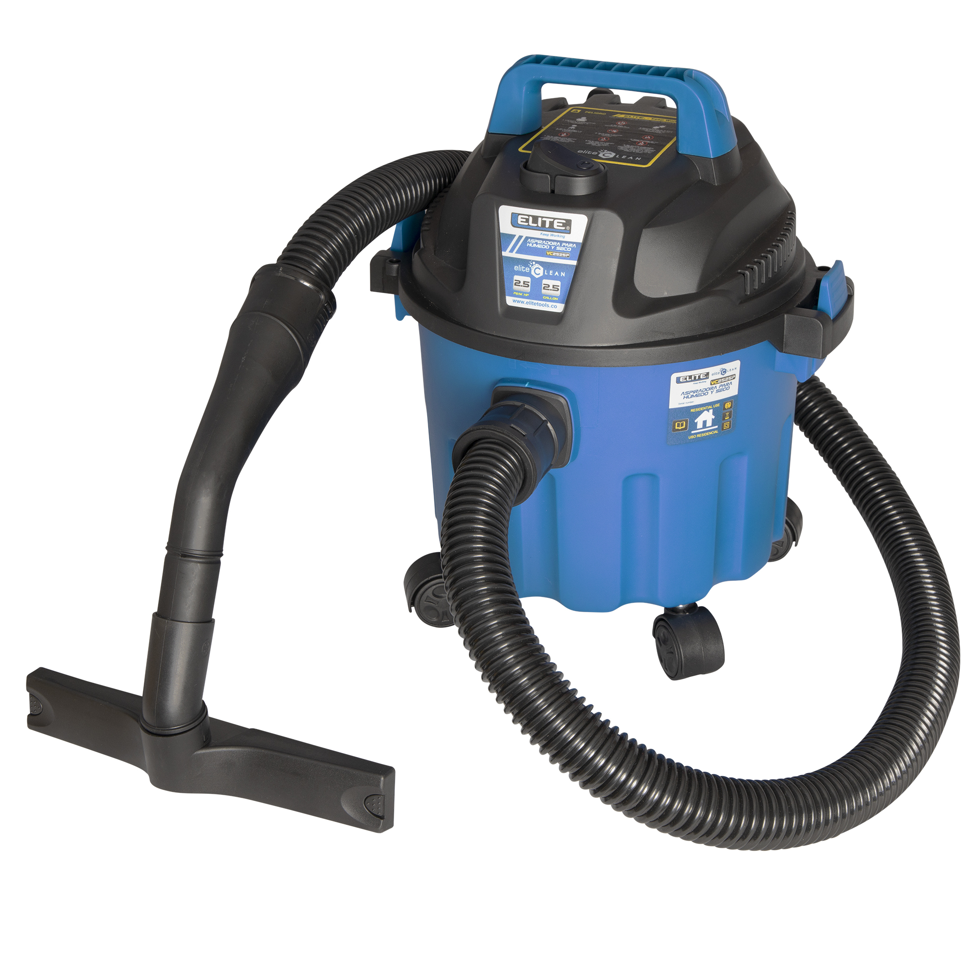 ASPIRADORA ELECTRICA 9,5L (2,5GL) HUMEDO-SECO 110V (VC2525P) ELITE