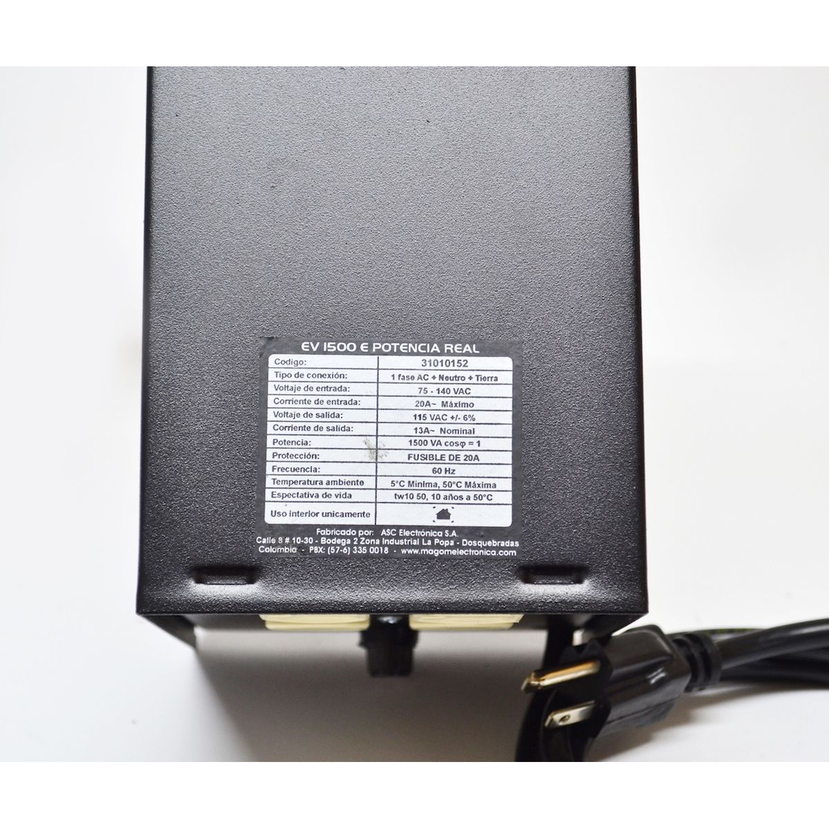 REGULADOR CON ELEVADOR EV 1500E POTENCIA REAL (31010452) MAGOM - Vista 4