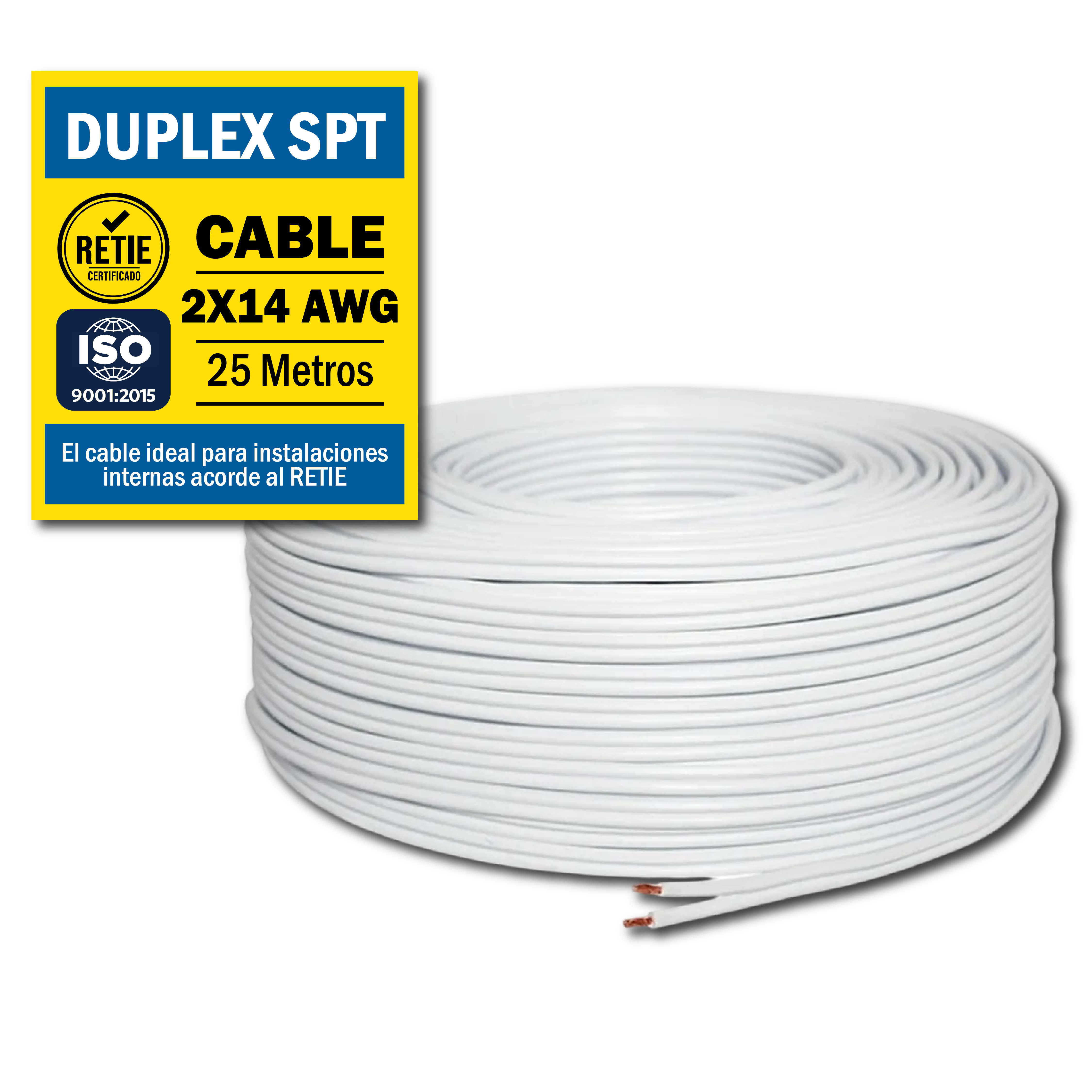 CABLE DUPLEX SPT 2x14 AWG x25mts (55274) ANDES